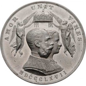 František Josef I. a Alžběta Bavorská, Kleeberg - medaile na uherskou korunovaci 1867 -