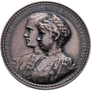 Arcivévoda František Salvator a Av. Marie Valérie, Scharff - AR medaile na svatbu v Ischlu 31