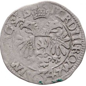 Schlick Jindřich, 1612 - 1650, 3 Krejcar 1647 - s titulem Ferdinanda III., Planá