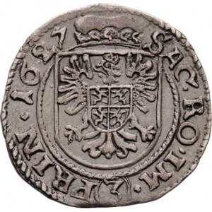 Valdštejn Albrecht, 1624 - 1634, 3 Krejcar 1627, Jičín-Reick, Nech.27, Meyer.74,