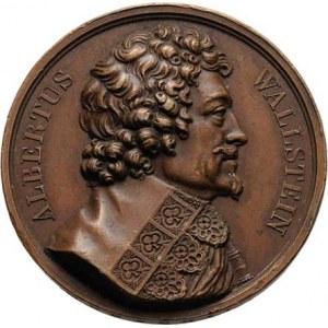 Valdštejn Albrecht, 1624 - 1634, Wolff - AE pamětní medaile 1824 - poprsí zprava, opis