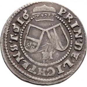 Opava, Karel Liechtenstein, 1614 - 1627, 3 Krejcar (1)616 BH, Haase, Sa.23 (obr.10), Kop.6367