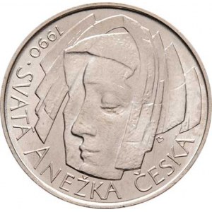 Československo 1990 - 1993, 50 Kčs 1990 - svatá Anežka, KM.140.1 (Ag500, 7.0g,