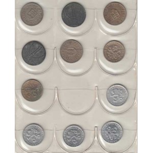 Sbírka jednokorunových mincí, 1922 - 1991, Téměř kompletní sestava jednokorunových mincí - ch