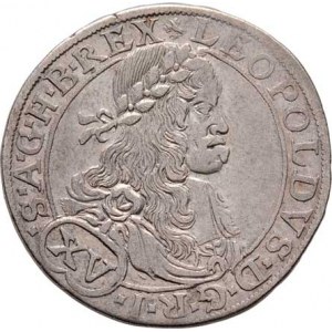 Leopold I., 1657 - 1705, XV Krejcar 1664 CA, Vídeň-Cetto, Höll.64.3.14,