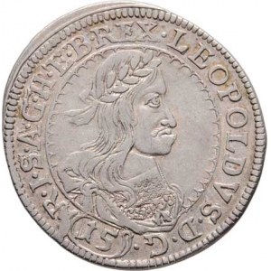 Leopold I., 1657 - 1705, 15 Krejcar 1663, Svatý Vít, Höll.63.1.2, Nech.2537,
