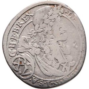 Leopold I., 1657 - 1705, XV Krejcar 1695 bz, Svatý Vít-Strauss, Höll.95.2.1,