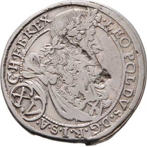 Leopold I., 1657 - 1705, XV Krejcar 1695 bz, Svatý Vít-Strauss, Höll.95.2.3,