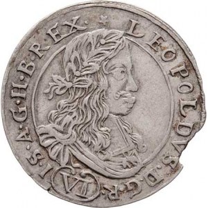 Leopold I., 1657 - 1705, VI Krejcar 1665, Neuburg am Inn-Triangel, Nech.2035,