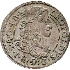 Leopold I., 1657 - 1705, 3 Krejcar 1677, Hall, Nech.2439, M-A.176, 1.553g,