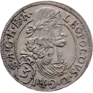 Leopold I., 1657 - 1705, 3 Krejcar 1693, Hall, Nech.2457, M-A.192, 1.676g,