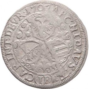 Josef I., 1705 - 1711, 3 Krejcar 1707 IP, Svatý Vít-Preiss, M-A.207, 1.572g,