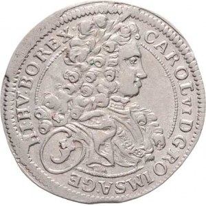 Karel VI., 1711 - 1740, 3 Krejcar 1715, Vídeň, M-A.215, 1.579g, nep.exc.,