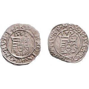 Ferdinand I., Maxmilián II., Denár 1561 KB, 1571 KB, Kremnica, Husz.936,992,