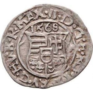 Maxmilian II., 1564 - 1576, Denár 1568 KB, Hal.207, Husz.992, 0.464g, mírně exc.,