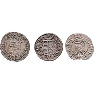 Maxmilian II., Rudolf II., Ferdinand II., Denár 1571 KB, 1592 KB, 1633 KB, Husz.992,1059,1205