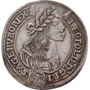 Leopold I., 1657 - 1705, XV Krejcar 1675 KB, Kremnica, Höll.75.1.1, Husz.1423,