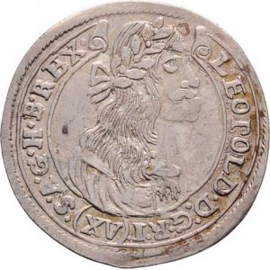 Leopold I., 1657 - 1705, XV Krejcar 1677 KB, Kremnica, Höll.77.1.1, navíc