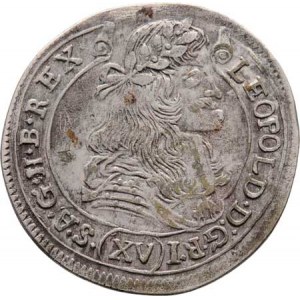 Leopold I., 1657 - 1705, XV Krejcar 1678 KB, Kremnica, Höll.78.1.1, Husz.1425,