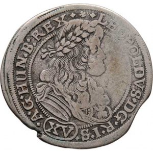 Leopold I., 1657 - 1705, XV Krejcar 1677 NB-IS, Nagybanya-neznámý mincmistr,