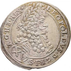 Leopold I., 1657 - 1705, XV Krejcar 1696 CH, Bratislava, Höll.96.1.3,