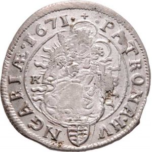 Leopold I., 1657 - 1705, VI Krejcar 1671 KB, Nech.1192, Husz.1450, 3.276g,