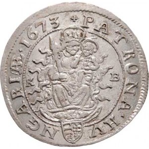 Leopold I., 1657 - 1705, VI Krejcar 1673 KB, Nech.1194, Husz.1450, 3.300g,