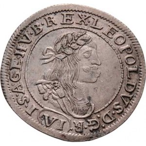 Leopold I., 1657 - 1705, VI Krejcar 1673 KB, Nech.1194, Husz.1450, 3.521g,