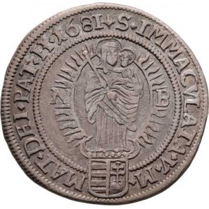 Leopold I., 1657 - 1705, VI Krejcar 1681 NB, Nagybanya-Mittermayer, Nech.1562,