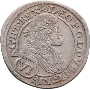 Leopold I., 1657 - 1705, VI Krejcar 1675 GC, Bratislava-Cetto, Nech.1651,