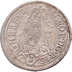 Leopold I., 1657 - 1705, 3 Krejcar 1663 KB, Nech.1206, Husz.1464, 1.545g,