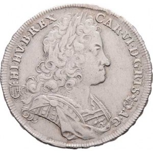 Karel III.(VI.), 1711 - 1740, 1/2 Tolar 1722 KB, Kremnica, Hal.557, Husz.1611,