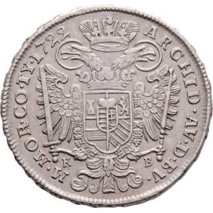 Karel III.(VI.), 1711 - 1740, 1/2 Tolar 1722 KB, Kremnica, Hal.557, Husz.1611,