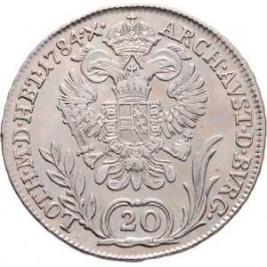 Josef II., (1765 -) 1780 - 1790, 20 Krejcar 1784 B, Kremnica, P.31, Husz.1880, 6.626g,