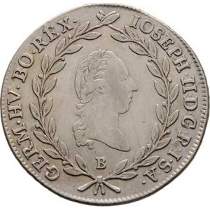 Josef II., (1765 -) 1780 - 1790, 20 Krejcar 1787 B, Kremnica, P.31, Husz.1880, 6.587g,