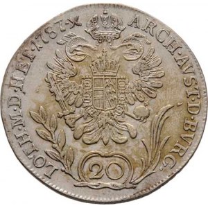 Josef II., (1765 -) 1780 - 1790, 20 Krejcar 1787 B, Kremnica, P.31, Husz.1880, 6.587g,