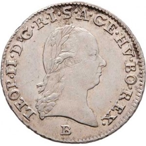 Leopold II., 1790 - 1792, 3 Krejcar 1792 B, Kremnica, P.17, Husz.1918, 1.687g,
