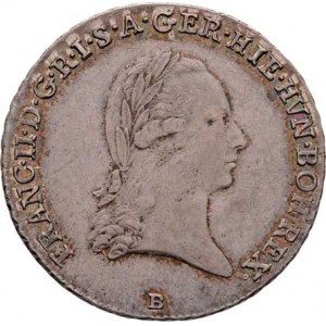 František II., 1792 - 1835, 1/4 Tolar křížový 1795 B, Kremnica, 7.373g, mírně