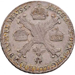František II., 1792 - 1835, 1/4 Tolar křížový 1795 B, Kremnica, 7.373g, mírně