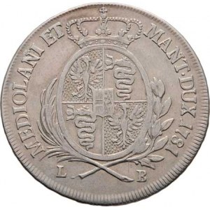 Josef II., 1780 - 1790, 1/2 Scudo 1781 LB, Milán, P.38, Cr.44, 11.356g,