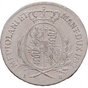 Josef II., 1780 - 1790, 1/2 Scudo 1782 LB, Milán, P.38, Cr.44, 11.440g,