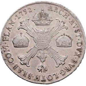 Leopold II., 1790 - 1792, Tolar křížový 1792 M, Milán, P.11, M-A.295, 29.438g,