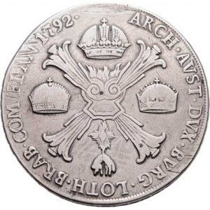 Leopold II., 1790 - 1792, Tolar křížový 1792 M, Milán, P.11, M-A.295, 28.998g,