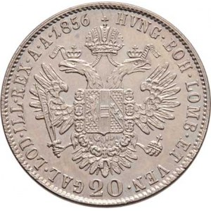 Konvenční měna, údobí let 1848 - 1857, 20 Krejcar 1856 B - hlava zprava, 4.318g, nep.just.,