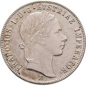 Konvenční měna, údobí let 1848 - 1857, 20 Krejcar 1856 E - hlava zprava, 4.335g, nep.just.,