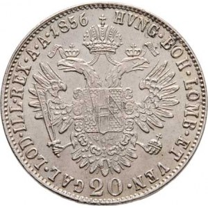Konvenční měna, údobí let 1848 - 1857, 20 Krejcar 1856 E - hlava zprava, 4.335g, nep.just.,