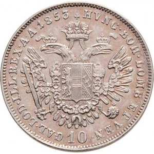 Konvenční měna, údobí let 1848 - 1857, 10 Krejcar 1853 A, 2.149g, nep.hr., nep.rysky, pěkná