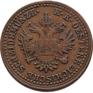 Konvenční měna, údobí let 1848 - 1857, 2 Krejcar 1851 B, 10.657g, nep.hr., nep.rysky, pěkná