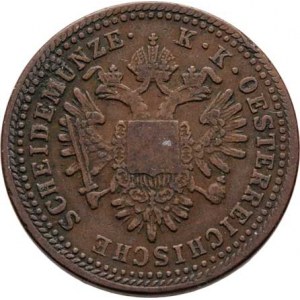Konvenční měna, údobí let 1848 - 1857, Krejcar 1851 E, 5.941g, dr.hr., dr.rysky, pěkná