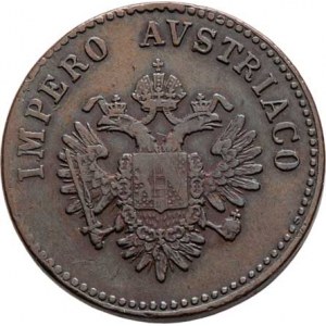 Konvenční měna, údobí let 1848 - 1857, 5 Centesimi 1852 V - menší typ, 5.281g, dr.hr.,